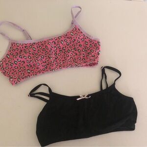 Chic Kids Pink Leopard and Black Training Bra Set